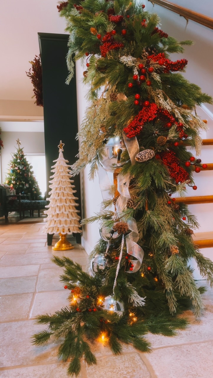 Grand Staircase Holiday Decor