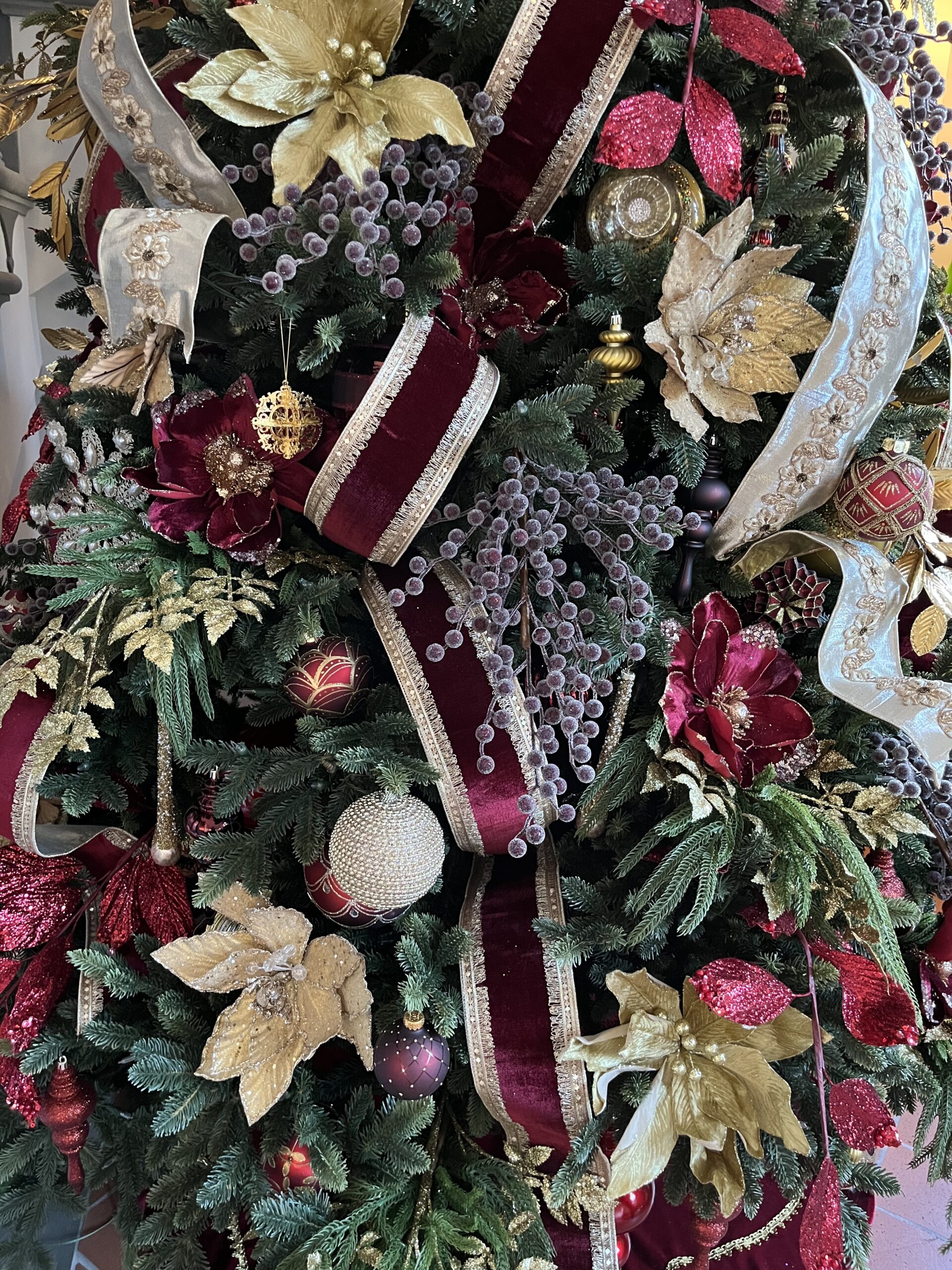 Burgundy and Gold Holiday Tree