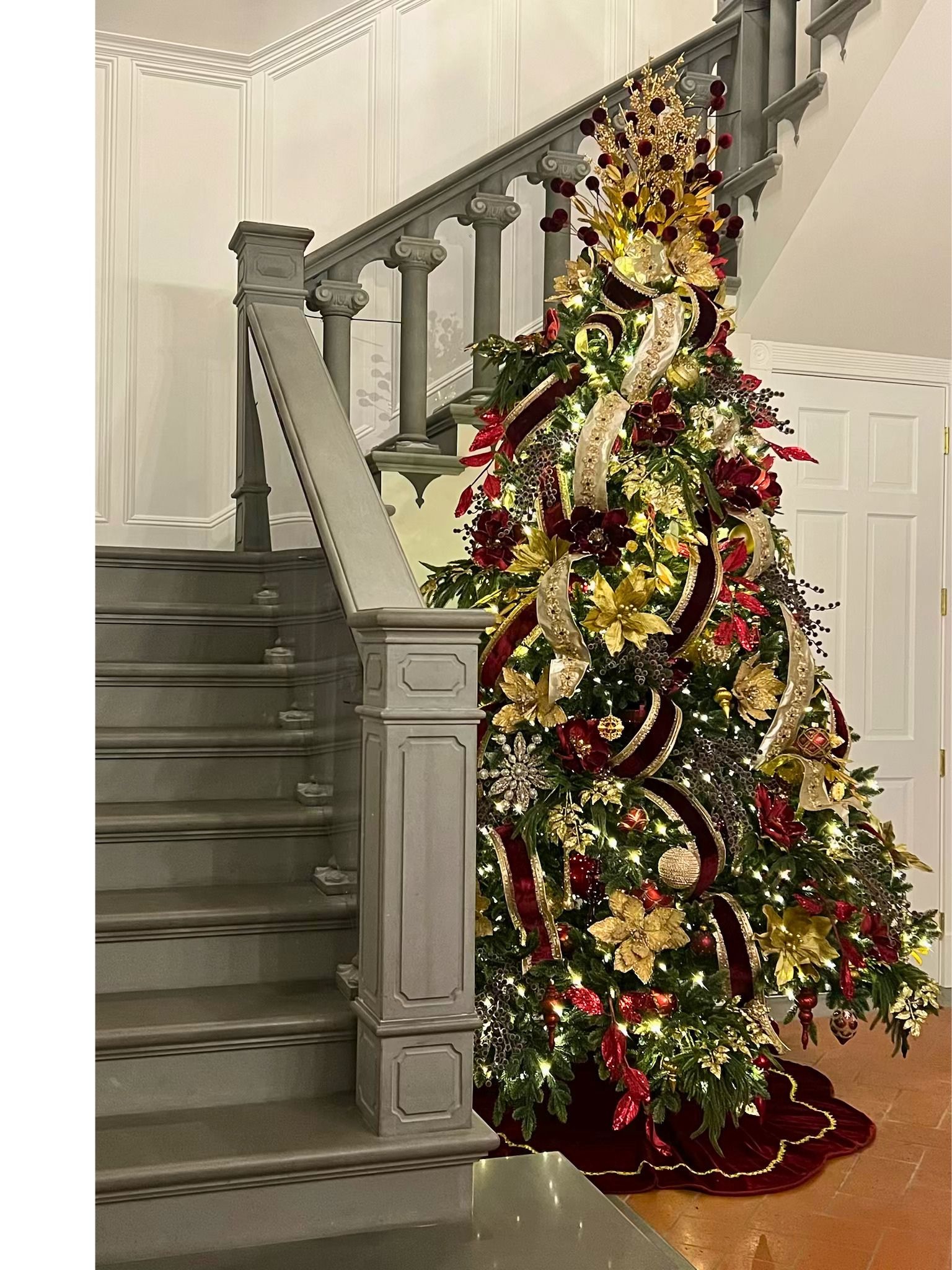 Elegant Staircase Holiday Tree Design